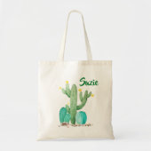 Cactus Cacti Succulent Waterverf Desert Canvas tas (Voorkant)