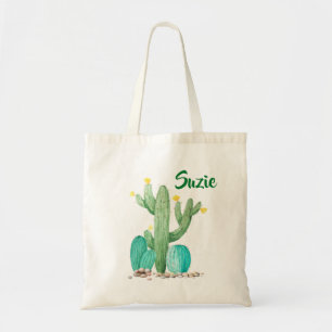 Cactus Cacti Succulent Waterverf Desert Canvas tas