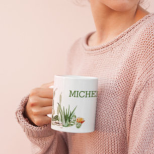 Cactus Cacti Waterverf Southwest Desert Monogram Koffiemok
