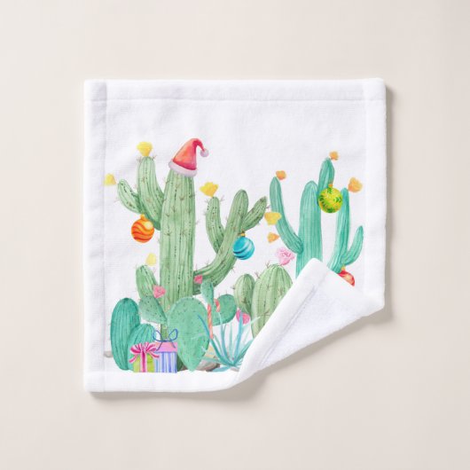 Cactus Cactus Desert Serviettes de bain de Noël (Gant de toilette)