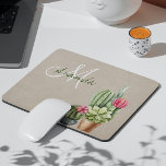 Cactus Cactus Succulent Monogramme du désert du su<br><div class="desc">Cette conception a été créée par art numérique. Elle peut être personnalisée en cliquant sur le bouton personnaliser et en modifiant la couleur, en ajoutant un nom, des initiales ou vos mots préférés. Contactez-moi à l'adresse colorflowcreations@gmail.com si vous souhaitez que ce design soit disponible sur un autre produit. Achetez ma...</div>