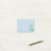 Cactus cactussen succulent zuidwesten blauw monogr post-it® notes (Op bureau)