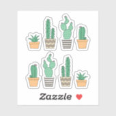 Cactus cactussen vettige stickers (Vel)