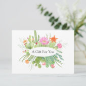 Cactus-cadeaubon waterverf (Staand voorkant)