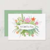 Cactus-cadeaubon waterverf (Voorkant / Achterkant)