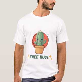 Cactus Câlins Gratuits T-shirt Drôle pour Hommes