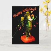 Cactus Candle Wrapped in Christmas Lights Kaart (Gele Bloem)