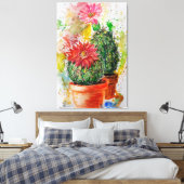 Cactus Canvas Print - Schilderij (Insitu (Slaapkamer))