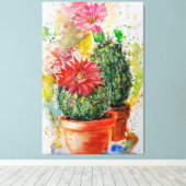 Cactus Canvas Print - Schilderij (Insitu (Houten vloer))