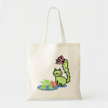 Cactus Cat Monstera Plant Canvas tas