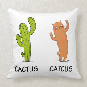 Cactus Catcus, Funny Cat Gift, Cactus & Cat Lover Kussen