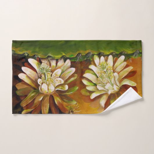 Cactus cereus en fleur de nuit (Serviette à main)
