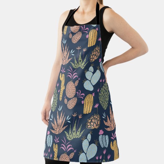 Cactus Charm: Kleurrijke bloemen Schort (Insitu)