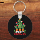 Cactus Christmas Tree Funny Merry Cactmas Cactus M Sleutelhanger (Voorkant)