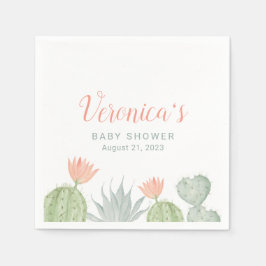 Cactus Cocktail Napkin | Cactus Baby shower Servet