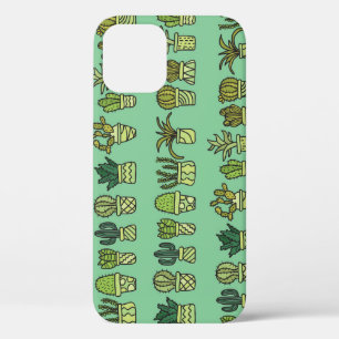 Cactus Collectie: Hand getrokken Doodle Set. iPhone 12 Hoesje