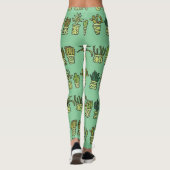Cactus Collectie: Hand getrokken Doodle Set. Leggings (Achterkant)