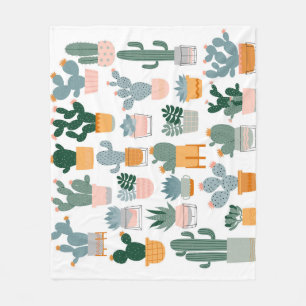 Cactus Collectie in potten Design Fleece Deken