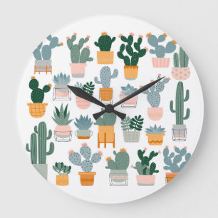 Cactus Collectie in potten Design Grote Klok