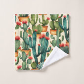 Cactus coloré aquarelle art (Gant de toilette)