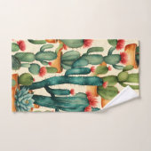 Cactus coloré aquarelle art (Serviette à main)