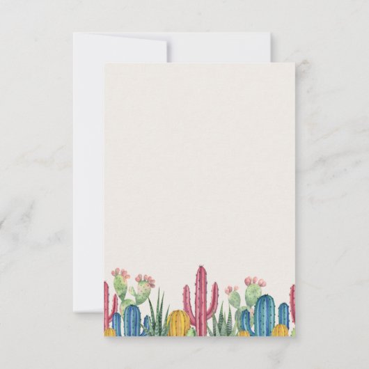 Cactus Colorés | Thème Désert Réponse RSVP (Dos)