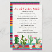 Cactus Connaissez-vous bien la carte du jeu de mar (Devant / Derrière)