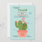 Cactus Couple Couples Shower Invitation Kaart (Voorkant)