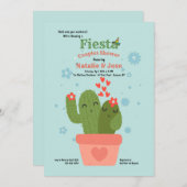 Cactus Couple Couples Shower Invitation Kaart (Voorkant / Achterkant)