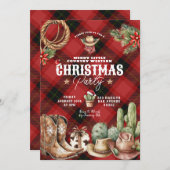 Cactus Cowboy Invitation de Noël (Devant / Derrière)