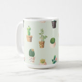 Cactus Craze Plante Pots Fleur Café Mug (Devant gauche)
