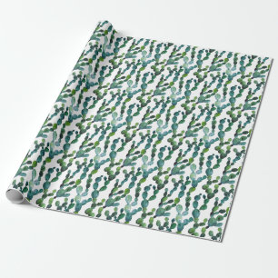 Cactus Craze: Tropische Waterverf Trend Cadeaupapier