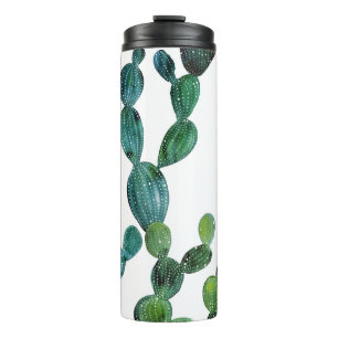 Cactus Craze: Tropische Waterverf Trend Thermosbeker