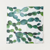 Cactus Craze: Tropische Waterverf Trend Wandkleed (Voorkant (horizontaal))