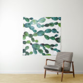 Cactus Craze: Tropische Waterverf Trend Wandkleed (In Situ (horizontaal))