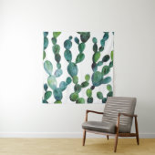 Cactus Craze: Tropische Waterverf Trend Wandkleed (In situ)