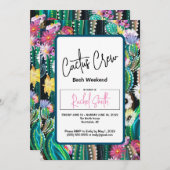 Cactus Crew - Invitation pour une fête de bachelor (Devant / Derrière)