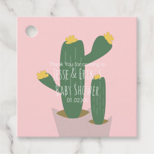 Cactus Cupcakes Baby Shower Bedankt Blauw Roze F Bedankjes Labels