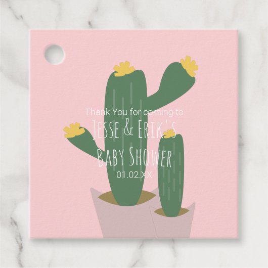 Cactus Cupcakes Baby shower Hartelijk dank Bedankjes Labels (Voorkant)