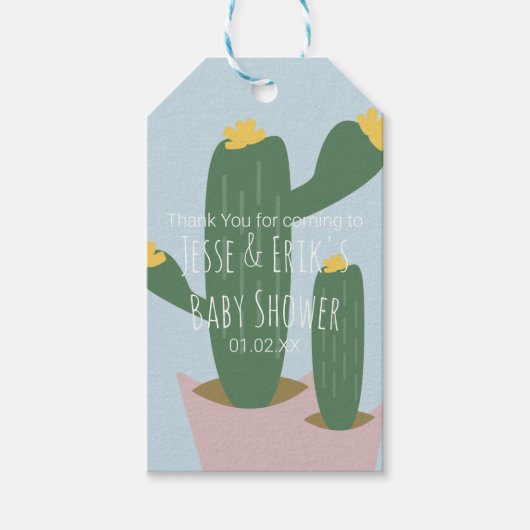 Cactus Cupcakes Baby shower Hartelijk dank Cadeaulabel (Voorkant)