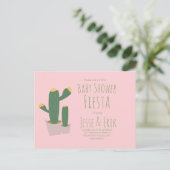 Cactus Cupcakes Baby shower rose Invitation (Debout devant)