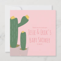 Cactus Cupcakes Roze Baby Shower Bedankt