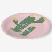 Cactus Cupcakes Roze Baby shower Dank u Papieren Bordje (Gekanteld)