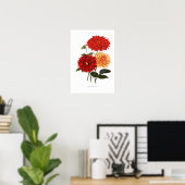 Cactus Dahlias Poster (Thuiskantoor)
