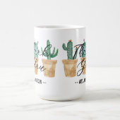 Cactus dank u aangepaste naam koffiemok (Center)