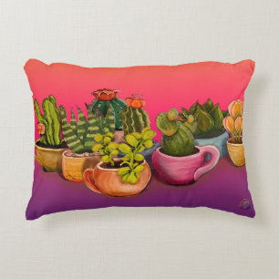 Cactus dans les tasses à café Accent Coussin