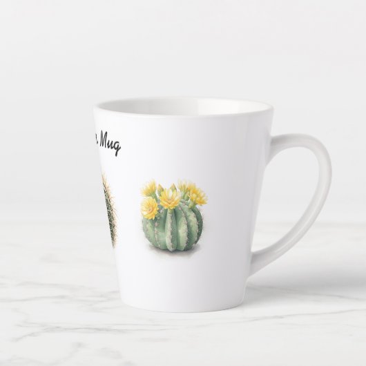 Cactus d'aquarelle de latte Mug (Droite)