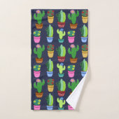 Cactus de caricature tendance mignonne en Motif de (Serviette à main)