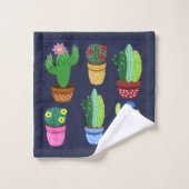 Cactus de caricature tendance mignonne en Motif de (Gant de toilette)