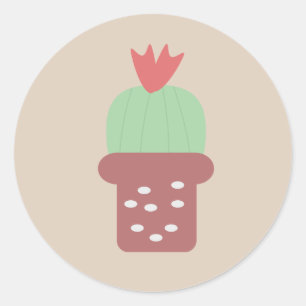 Cactus de désert succulent Autocollant rond classi